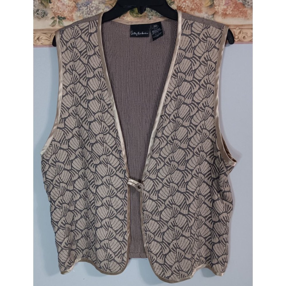 Antthony Mark Hankins 12 Vintage Beige Classic 90s Retro Business  Event Vest